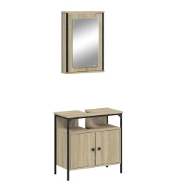 Ensemble de meubles de salle de bain 2 pcs chêne sonoma