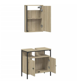 Ensemble de meubles de salle de bain 2 pcs chêne sonoma