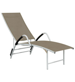 Chaise longue Textilène et aluminium Taupe