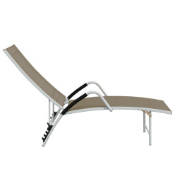 Chaise longue Textilène et aluminium Taupe