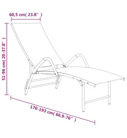 Chaise longue Textilène et aluminium Taupe