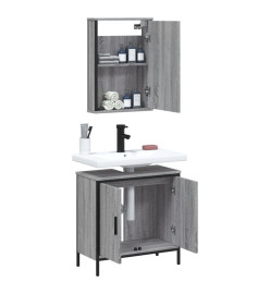 Ensemble de meubles de salle de bain 2 pcs Sonoma gris