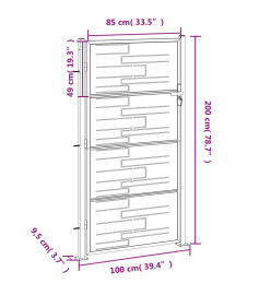 Portail de jardin 100x200 cm acier inoxydable