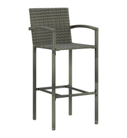 Ensemble de bar de jardin 5 pcs Gris