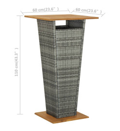 Ensemble de bar de jardin 5 pcs Gris