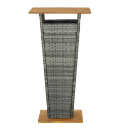 Ensemble de bar de jardin 5 pcs et coussins Résine tressée Gris