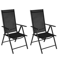 Mobilier de bistro 3 pcs Aluminium et textilène Noir