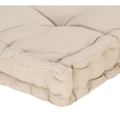 Coussins de plancher de palette 2 pcs Coton Beige