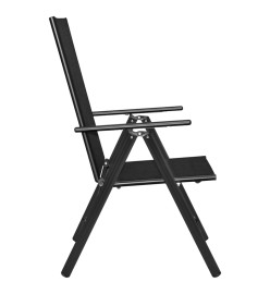 Mobilier de bistro 3 pcs Aluminium et textilène Noir