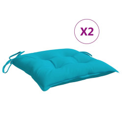 Coussins de chaise 2 pcs turquoise 40x40x7 cm tissu