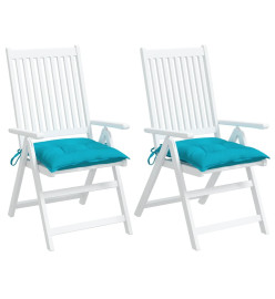 Coussins de chaise 2 pcs turquoise 40x40x7 cm tissu