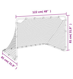 But de football blanc 122x81x81 cm acier