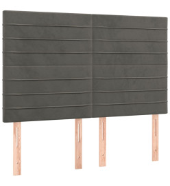 Lit à sommier tapissier et matelas Gris foncé 140x200cm Velours