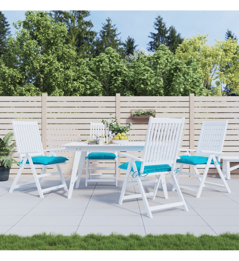 Coussins de chaise 4 pcs turquoise 40x40x7 cm tissu Coussins de chaise 4 pcs turquoise 40x40x7 cm tissu
