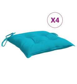 Coussins de chaise 4 pcs turquoise 40x40x7 cm tissu