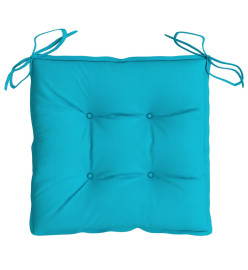 Coussins de chaise 4 pcs turquoise 40x40x7 cm tissu
