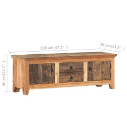 Meuble TV 120x30x40 cm Bois d'acacia et de récupération massif