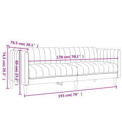 Ensemble de canapés 2 pcs gris clair tissu