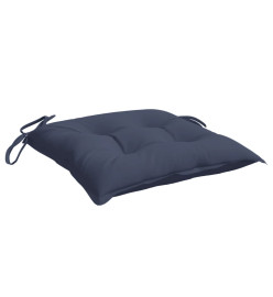 Coussins de chaise lot de 6 bleu marine 50x50x7 cm tissu oxford