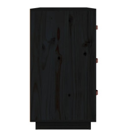 Buffet Noir 80x40x75 cm Bois massif de pin