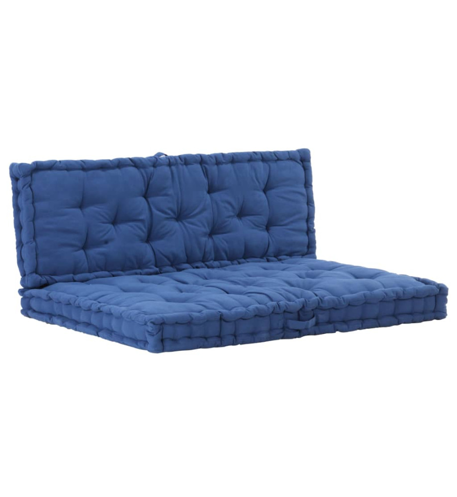 Coussins de plancher de palette 2 pcs Coton Bleu clair Coussins de plancher de palette 2 pcs Coton Bleu clair