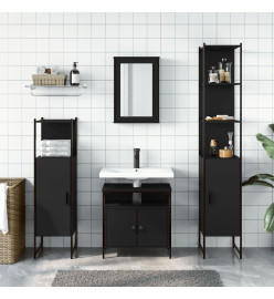 Ensemble de meubles salle de bain 4 pcs noir bois d'ingénierie