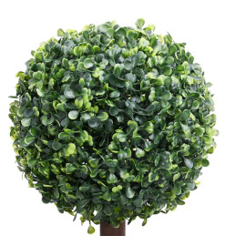 Plante de buis artificiel avec pot Forme de boule Vert 118 cm