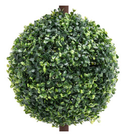 Plante de buis artificiel avec pot Forme de boule Vert 118 cm