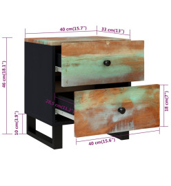 Table de chevet 40x33x46 cm Bois massif de récupération