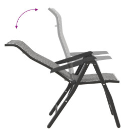 Chaises pliables de jardin 2 pcs gris résine tressée