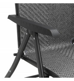 Chaises pliables de jardin 2 pcs gris résine tressée