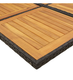 Ensemble à manger de jardin 17 pcs coussins noir résine tressée