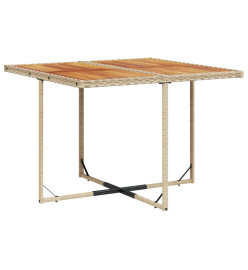 Ensemble à manger de jardin et coussins 9 pcs beige Poly rotin