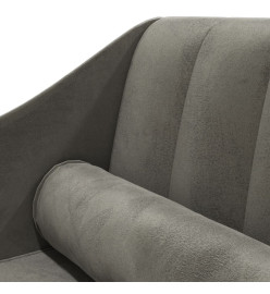 Chaise longue avec traversin gris foncé velours