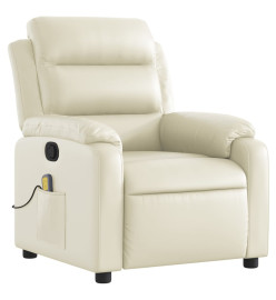 Fauteuil inclinable de massage Crème Similicuir