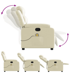Fauteuil inclinable de massage Crème Similicuir