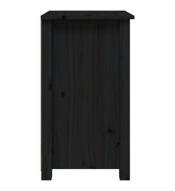 Table de chevet Noir 40x35x61,5 cm Bois de pin massif