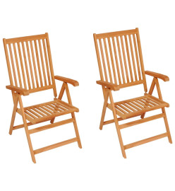 Chaises de jardin 2 pcs avec coussins taupe Bois de teck massif