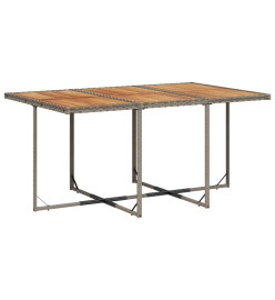 Ensemble à manger de jardin 11pcs avec coussins gris poly rotin