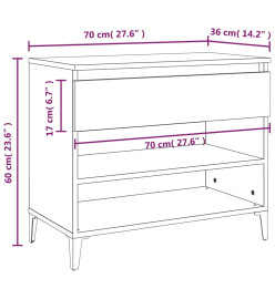 Armoire à chaussure Blanc brillant 70x36x60 cm Bois ingénierie