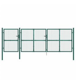 Portal de jardin maille vert 400x175 cm acier galvanisé