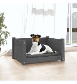 Lit pour chien Gris 55,5x45,5x28 cm Bois massif de pin