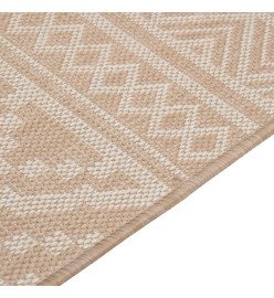 Tapis à tissage plat d'extérieur 200x280 cm Rayures brunes