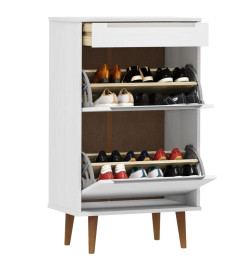 Armoire à chaussures MOLDE Blanc 59,5x35x103 cm Bois de pin