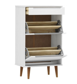 Armoire à chaussures MOLDE Blanc 59,5x35x103 cm Bois de pin