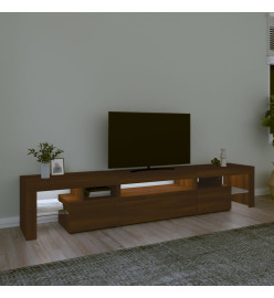 Meuble TV avec lumières LED Chêne marron 215x36,5x40 cm