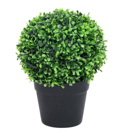 Plantes de buis artificiel 2 pcs avec pots Boule Vert 37 cm