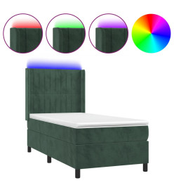 Sommier à lattes de lit matelas LED Vert foncé 80x200cm Velours