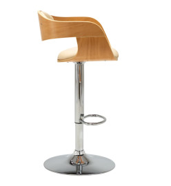 Tabouret de bar Crème Bois courbé et similicuir