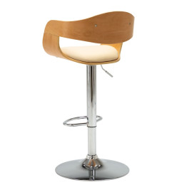 Tabouret de bar Crème Bois courbé et similicuir